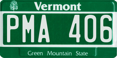 VT license plate PMA406