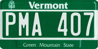 VT license plate PMA407