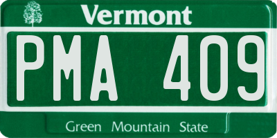 VT license plate PMA409
