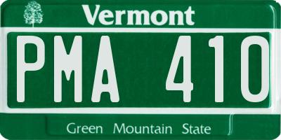 VT license plate PMA410