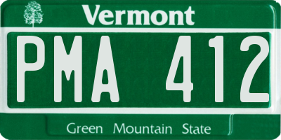 VT license plate PMA412