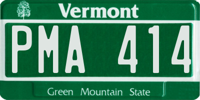 VT license plate PMA414