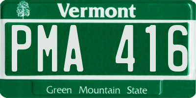 VT license plate PMA416