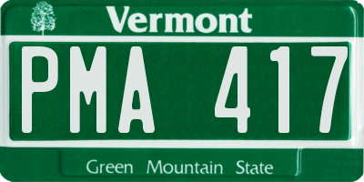 VT license plate PMA417