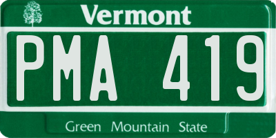 VT license plate PMA419