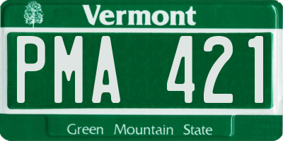 VT license plate PMA421