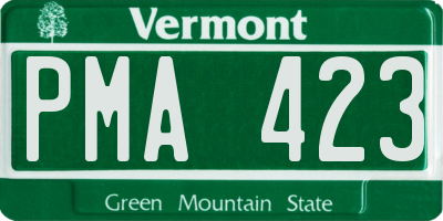 VT license plate PMA423