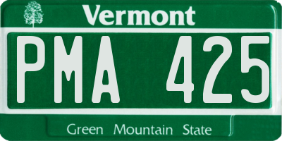 VT license plate PMA425