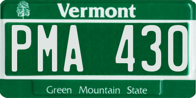 VT license plate PMA430