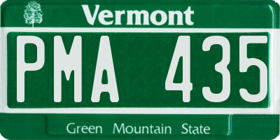 VT license plate PMA435