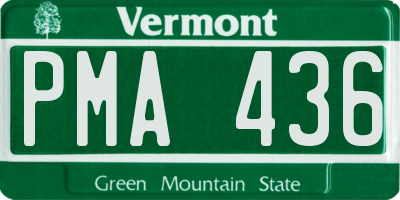 VT license plate PMA436