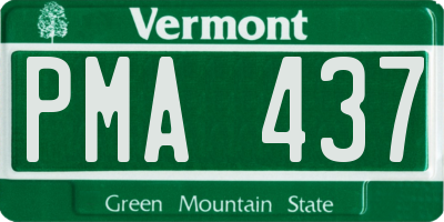 VT license plate PMA437