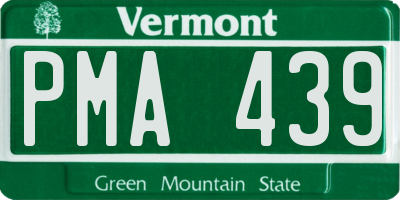 VT license plate PMA439