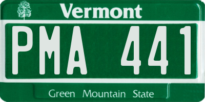 VT license plate PMA441