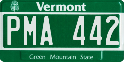 VT license plate PMA442