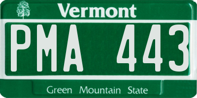 VT license plate PMA443