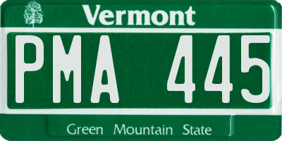 VT license plate PMA445