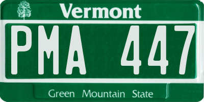 VT license plate PMA447