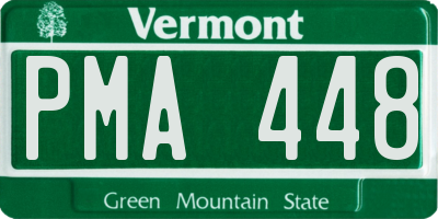 VT license plate PMA448