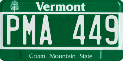 VT license plate PMA449