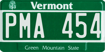 VT license plate PMA454