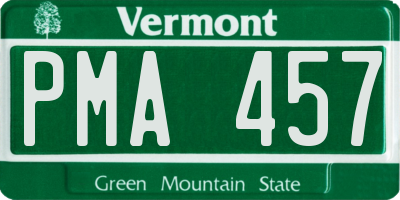 VT license plate PMA457