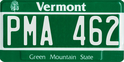 VT license plate PMA462