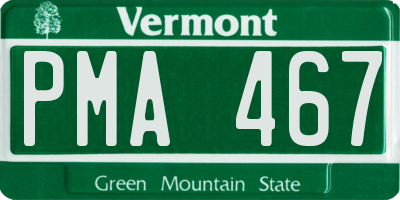 VT license plate PMA467