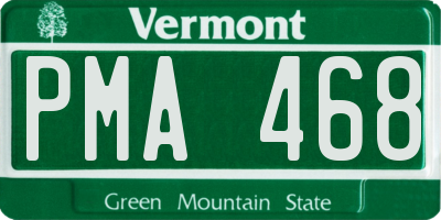 VT license plate PMA468