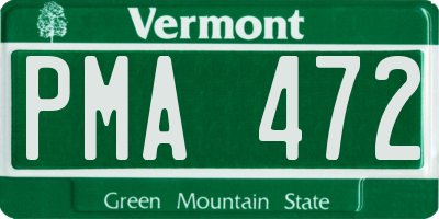 VT license plate PMA472
