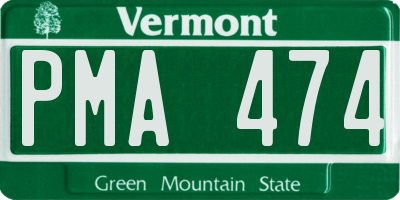 VT license plate PMA474