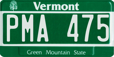 VT license plate PMA475