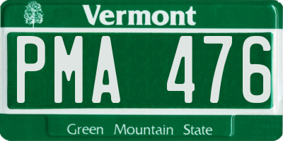 VT license plate PMA476