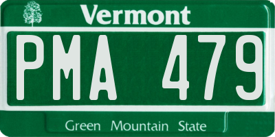 VT license plate PMA479