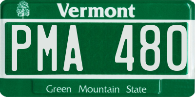 VT license plate PMA480