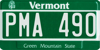 VT license plate PMA490