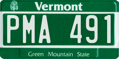 VT license plate PMA491