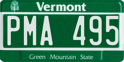 VT license plate PMA495