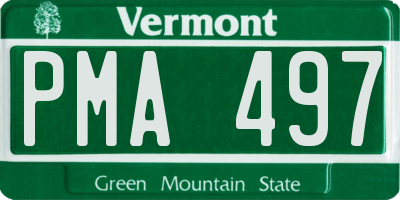 VT license plate PMA497