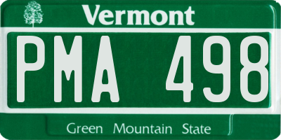 VT license plate PMA498