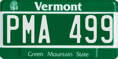 VT license plate PMA499