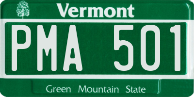 VT license plate PMA501