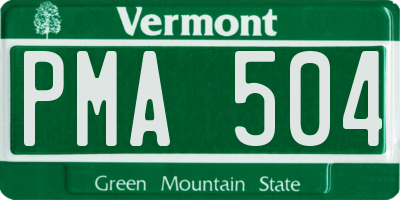 VT license plate PMA504