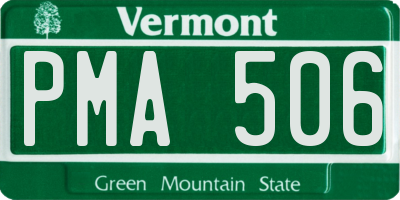 VT license plate PMA506