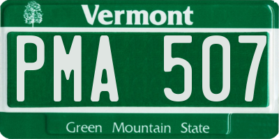 VT license plate PMA507