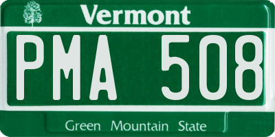 VT license plate PMA508