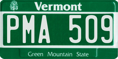 VT license plate PMA509