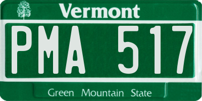 VT license plate PMA517