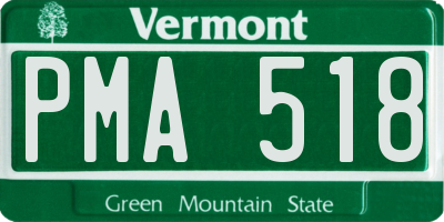 VT license plate PMA518