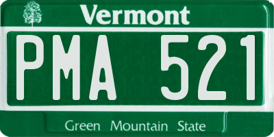 VT license plate PMA521